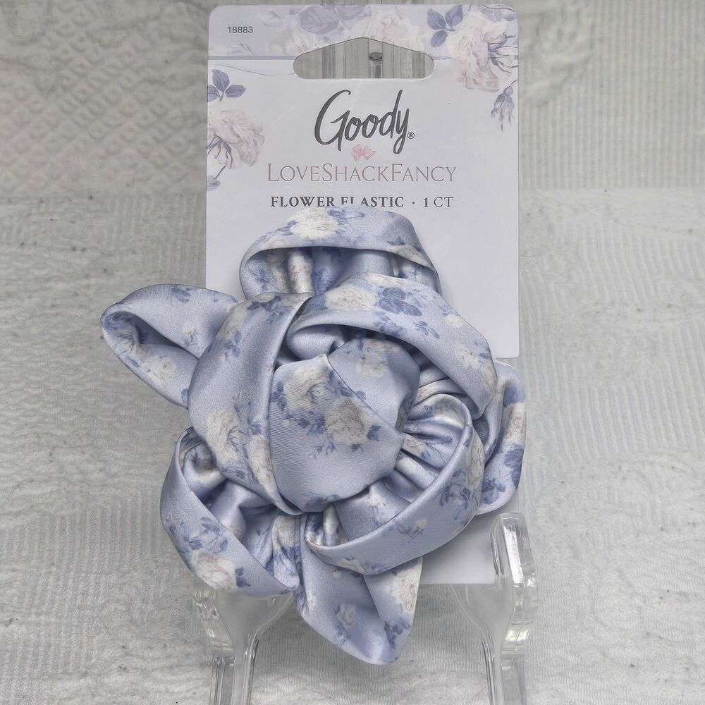 Love Shack Fancy Goody Blue Flower Elastic Hair Band Brand New Garden Tea Girly